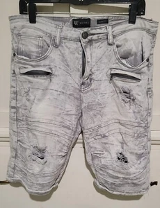 Waimea Herren Distressed grau Jeansshorts dünne Passform Größe 32 - Bild 1 von 4