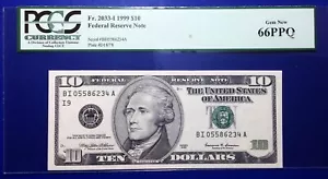 1999 $10 Federal Reserve Note Fr-2033-I Minneapolis PCGS66 Gem PPQ - Picture 1 of 4