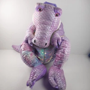 Lila Pailletten Drache Rucksack Tasche 20" Lavendel verstellbare Träger Plüsch - Bild 1 von 7