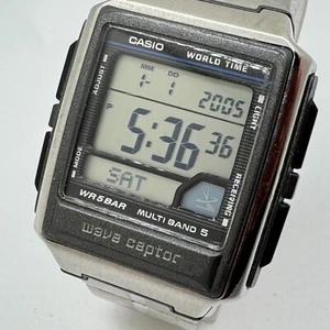 VTG CASIO Wave Ceptor Quartz Watch WV-59A Men 50m Digital Chrono New Batter 6.5" - Picture 1 of 6
