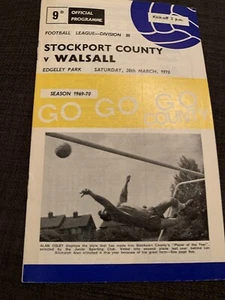 1970 Stockport County V Walsall Football Programme - Picture 1 of 2