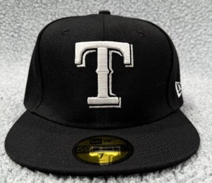 Texas Rangers Hat Cap Fitted Size 7 Black New Era Seager Garcia Langford Franco - Picture 1 of 13