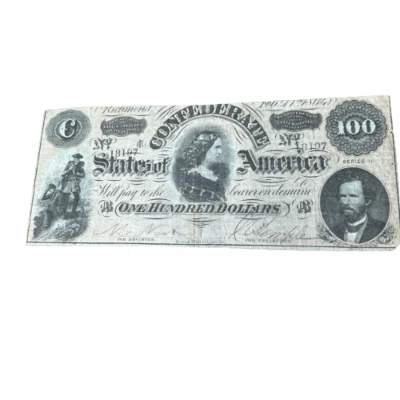1864 Confederate State of America $100 Dollar Richmond Note - Scarce Series II - Image 1 of 4