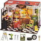 Rolife Wooden Miniature House DIY Mini Dollhouse Garage Workshop with LED Toys