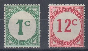 BRITISH GUIANA 1940 1c & 12c POSTAGE DUES MINT PAIR (ID:753/D61335) - Picture 1 of 1