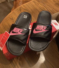 Nike Benassi JDI Slides Women’s Size 10 Sandals Black Pink 343881 061