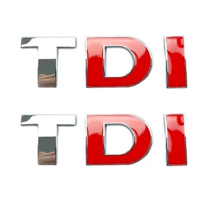 Twin Pack Chrome TDI Badge Self-Adhesive Durable Weather-Resistant Easy Install - Picture 1 of 6