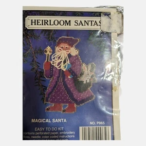 Kit de punto de cruz contado Willmaur Crafts Heirloom Papá Noel mágico P965 - Imagen 1 de 3