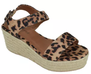 Sandalias de cuña de punta abierta para mujer City Classified alpargatas guepardo LUTHOR - Imagen 1 de 3