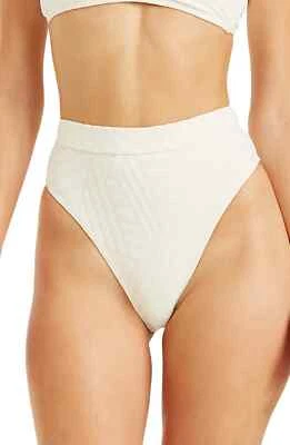 Pantalones de bikini Billabong 283343 para mujer Peeky Days cintura alta, talla grande - blancos Foto 1 de 2