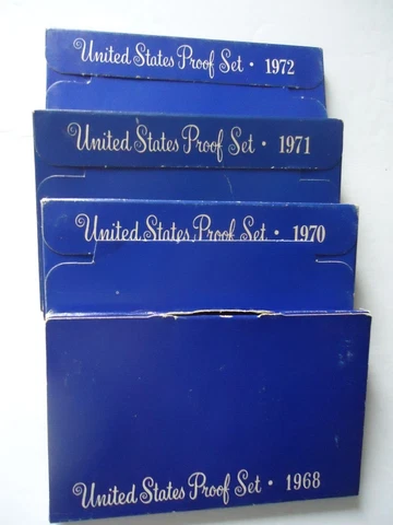 4  UNITED STATES PROOF SET - 1968S  1970S  1971S  1972S SAN FRANCISCO MINT Cover