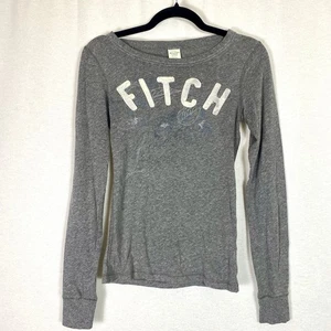 Camicia vintage Abercrombie Fitch donna manica lunga grigio medio Y2K aderente babydoll top - Foto 1 di 6