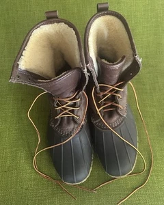 9 Wide Men’s L.L. BEAN Shearling Insulated 10” MAINE HUNTING BOOTS Made In USA - Picture 1 of 13