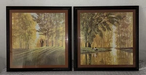 Vintage August Holland Wood Framed Art Prints Set 24”x24” Signed - Picture 1 of 17