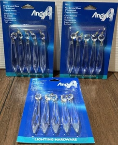 15 Crystal Prisms Angelo 3" Inch Long Chandelier Prisms New In 3 Packages Of 5 - Picture 1 of 14