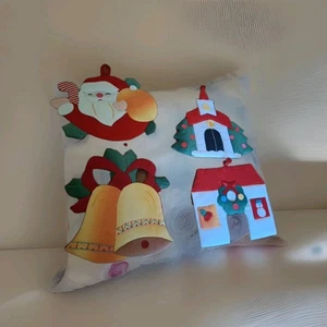 Adornos para Árbol de Navidad Tela Hecha a Mano, Edredones, Artesanos, Lote 4 Kitsch Años 70 - Imagen 1 de 6