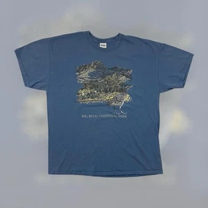 VTG 00s Gildan Big Bend National Park Nature Animal T Shirt Adult XL Blue Faded - Picture 1 of 4