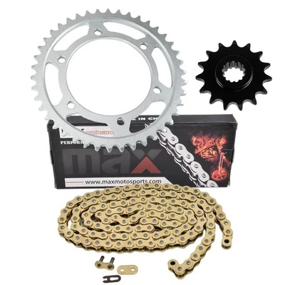 Kit de cadena de transmisión y piñones dorados para Kawasaki Ninja 300 Ex300 Abs 2013-2017 Foto 1 de 4