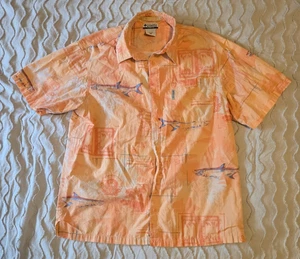 Camisa COLUMBIA Adulto Grande Naranja Pesca Abotonada Manga Corta River Lodge - Imagen 1 de 3
