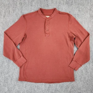 Eddie Bauer Shirt Mens Tall Large Red Henley Thermal Sport Shop Outdoor Hiking - Picture 1 of 14