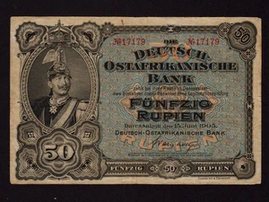 German East Africa:P-3, 50 Rupien ,1905 * Emperor Wilhelm II * VF * - Picture 1 of 2