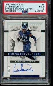 2023 Impeccable #5 Derrick Henry Silver Stars Signatures 02/10 PSA 9 - Imagen 1 de 2