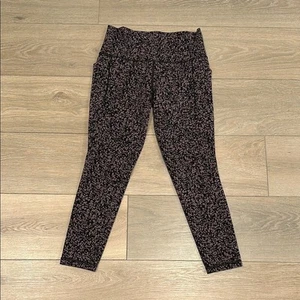 Leggings attivi ATHLETA marrone nero saluto scorta tasca ghiaia stretti taglia S - Foto 1 di 13