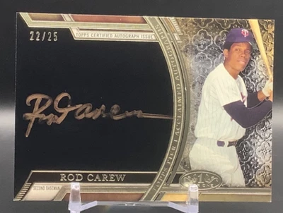 Rod Carew🔥2015 Topps Tier One Acclaimed Bronze Ink AUTO #AA-RCW 22/25 Twins HOF - Image 1 of 2