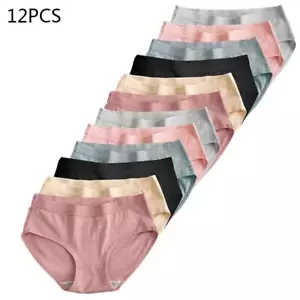 12pcs Pantaletas Femeninas Blummers Calzones Para Mujer De Algodon Comodas - Picture 1 of 9