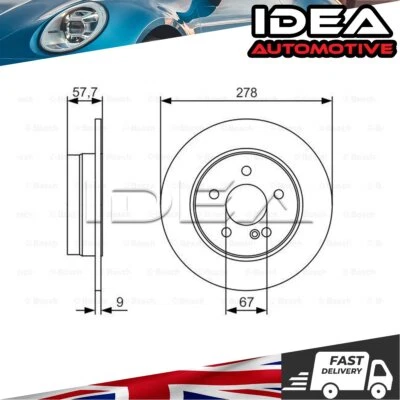 Brake Disc Rear Idea Fits Mercedes C-Class 2007-2014 1.8 2.0 2.1 CDi - Image 1 of 4
