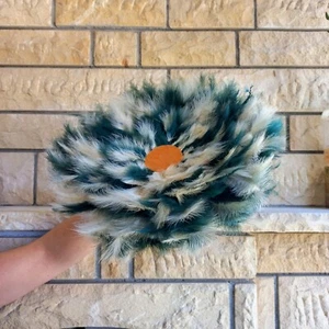 Grüne Federn authentische hawaiianische große Uli Uli Rhythmusinstrumente - Bild 1 von 7