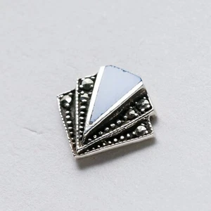 Einzelner Ohrring Ohrstecker Silber 925 Blau Graue Steine 1,09 g - Bild 1 von 6