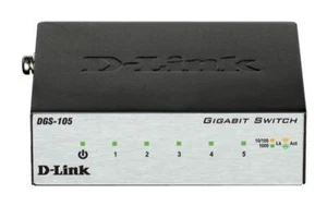 D-LINK 5 Port Gigabit Desktop Home or Office 1000Mbps Switch Metal Housing - Picture 1 of 3