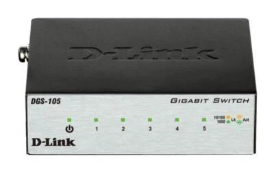 D-LINK 5 Port Gigabit Desktop Home or Office 1000Mbps Switch Metal Housing - Image 1 of 3