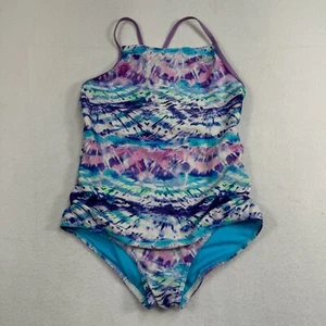 Speedo Swimsuit Girls Size XL Multi Colored Racer Back - Picture 1 of 10