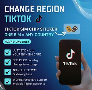 Carte SIM pour TikTok pour changer de région de pays cible. Aucun VPN nécessaire. Pour iPhone !