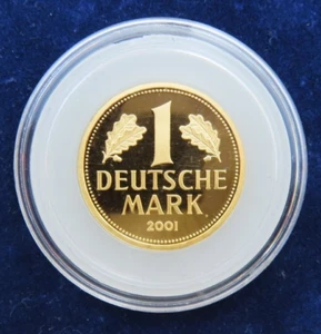 BRD 1 DM Deutsche Mark 2001 D Goldmark 999,9 Gold Au 12,00 Gramm - Bild 1 von 2