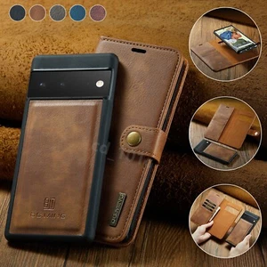 For Google Pixel 8A 9 Pro Magnetic Removable Flip Leather Wallet Card Case Cover - Picture 1 of 17