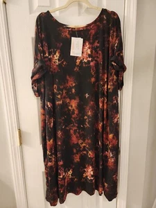 Lularoe Chelsea Womens Plus Size 3XL Black Red Short Sleeve T-Shirt Dress NWT - Picture 1 of 4
