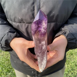 1,23 Pfund natürlicher Amethyst Obelisk geschnitzt Quarz Kristall Stab Punkt Reiki Dekor - Bild 1 von 12