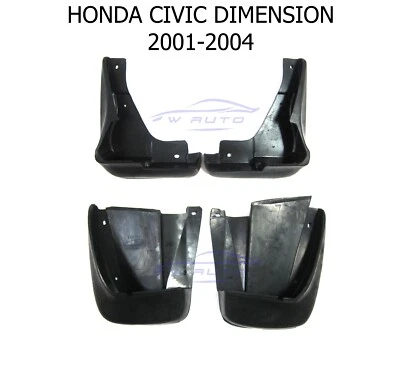 FRONT REAR RUBBER MUD FLAP SPLASH GUARD FIT HONDA CIVIC DIMENSION SEDAN 2001-04 - Image 1 of 4