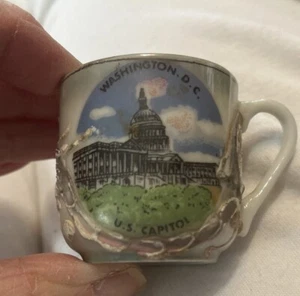 Vintage US Capital Washington DC Dragonware 1.75” Mini Cup Mug - Picture 1 of 6