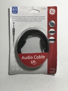 GE 72604 3.5mm to 3.5mm Audio Cable, 6ft New - Picture 1 of 1