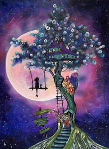 Reispapier für Decoupage Sammelalbum Handwerk Kunst Nacht Katze Mond 704 - Bild 1 von 1