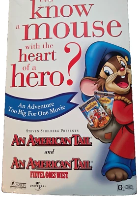 An American Tail 1 & Sequel, Fievel Goes West VHS Box Set (Sequel sealed) - Image 1 of 4