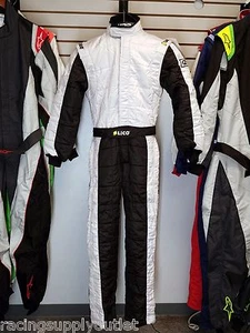 Sparco/Lico Racing Suit Black/White Size XX-Small 48 SFI Rated New - Picture 1 of 4
