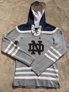NOTRE DAME Fighting Irish Rugby Hockey Style Hoodie Champion Sweatshirt Mens XS - Picture 1 of 5