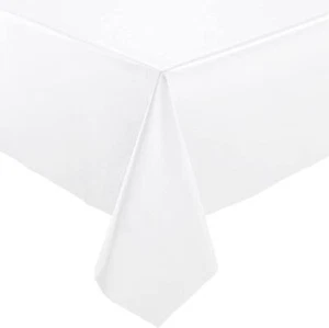 Plastic Table Cloth for Parties Disposable Tablecloths White Rectangle 137x274cm - Picture 1 of 4