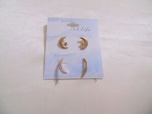 Inspired Life Gold Tone Pave Crystal Stud & Short Threader Earrings E684