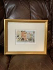 Charleston SC Rainbow “Row Framed” Print From Original Watercolor By Emerson